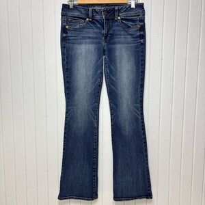 American Eagle Outfitters Y2K Dark Blue Kick Boot Cut Jeans Size 8